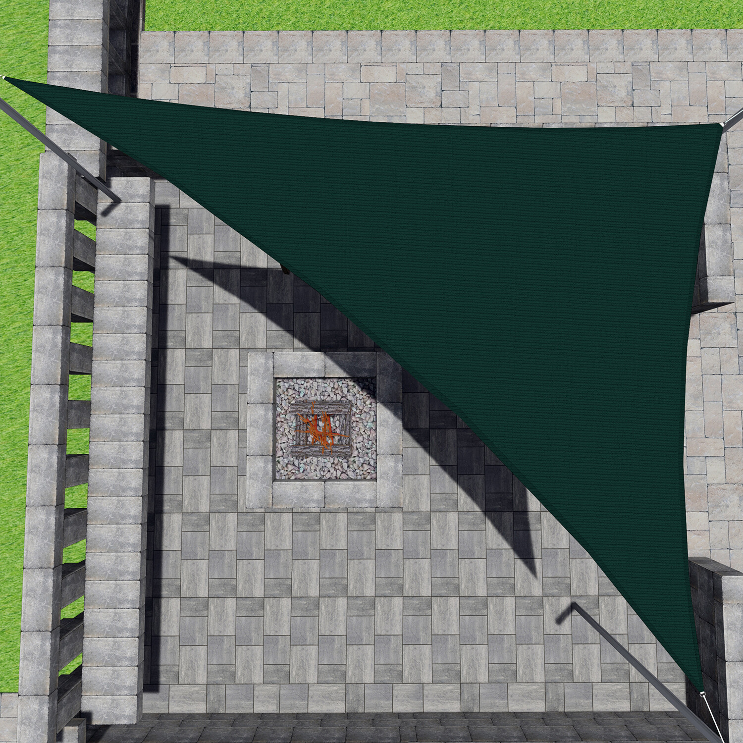 Outdoor Equilateral Triangle Sun Shade Sail UV Blocker for Pools Garden Patio