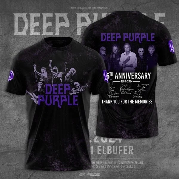 Deep Purple 3D Apparel, Gift For Unisex, Tour Band 2024