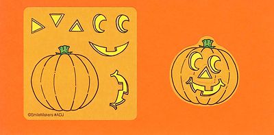 10 Make Your Own Jack-O-Lantern Pumpkin - Stickers - Party Favors