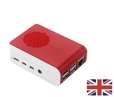 Raspberry Pi 4 Model B Case, Plastic, Red/White
