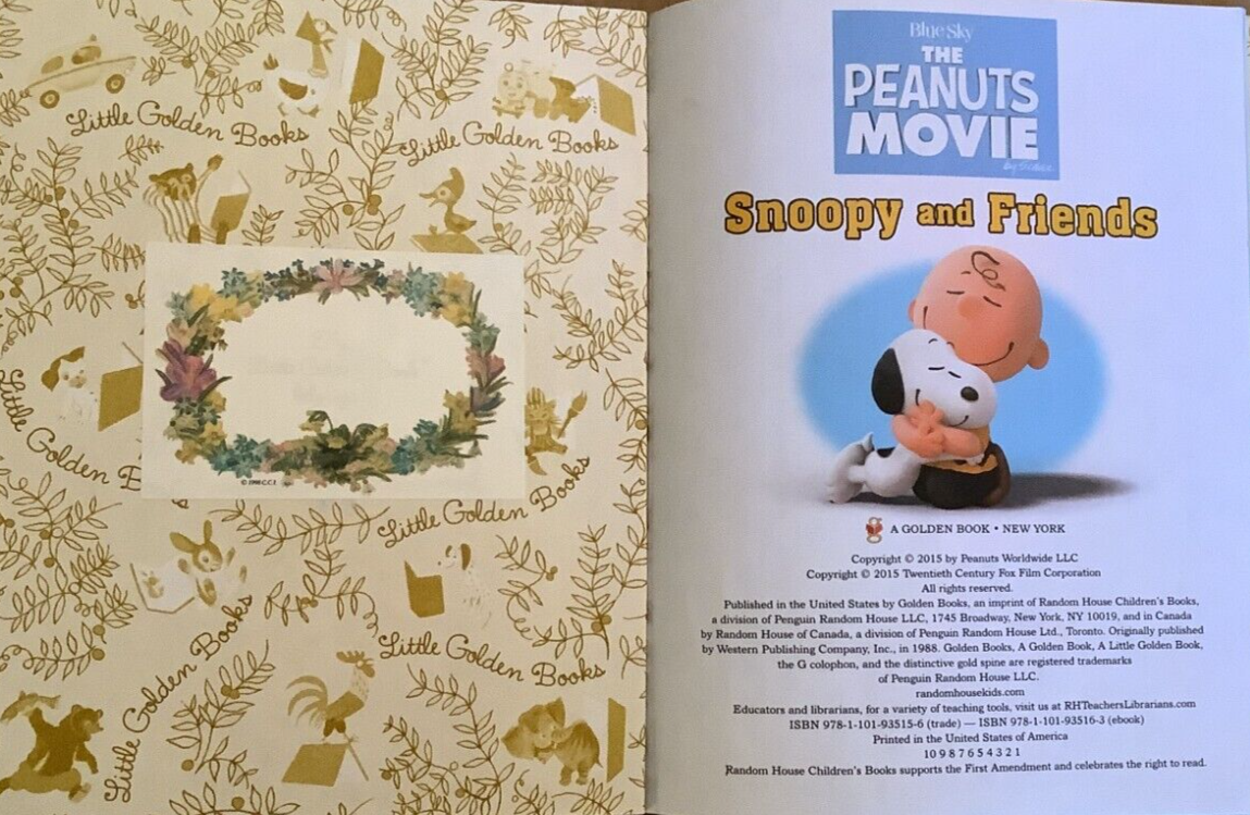 VG 2015 HC Little Golden Book First Edition Snoopy and Friends