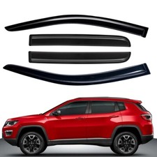 Tape-on Window Visors Sun Rain Wind Guards Vent Shade For 2011-2016 Jeep Compass