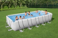 Bestway Power Steel 21 Ft 6.40 × 2.74 × 1.32m Power Steel Rectangular Pool Set