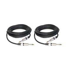 2Pcs 25 ft 1/4" 6.35mm Male to 1/4" 6.35mm Male Cables Speaker to Mic Mono Cord