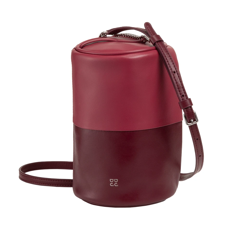 DUDU Barrel Bag for Women in Leather, Small Shoulder Bag with Chain/Leather Stra - Image 3 of 4