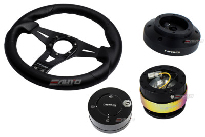 NRG 320mm Sniper L Steering Wheel BK St CF S 101H Hub 2.0 BK Neo Release Lock LB
