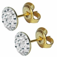 Kristalliner Chirurgenstahl Ohrstecker Vergoldet In Transparent Studex Sensitive