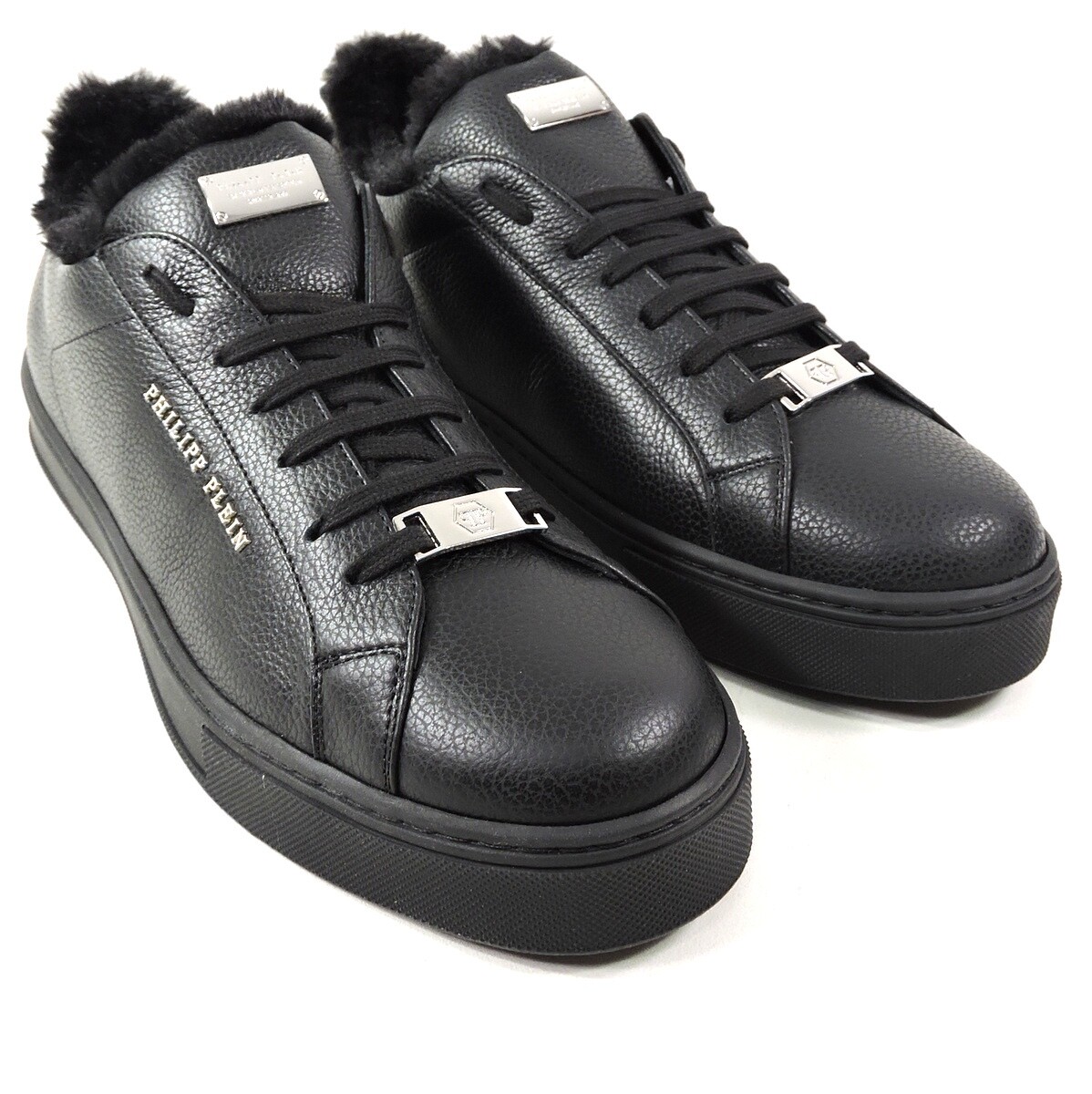 PHILIPP PLEIN 🇮🇹 MEN S BLACK SOFT LEATHER WINTER COMFORT