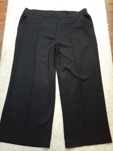 Ruby Rd Ladies 24w Black Flat Front Dress Pants W Permanent Crease. Stretchy - Picture 2 of 9