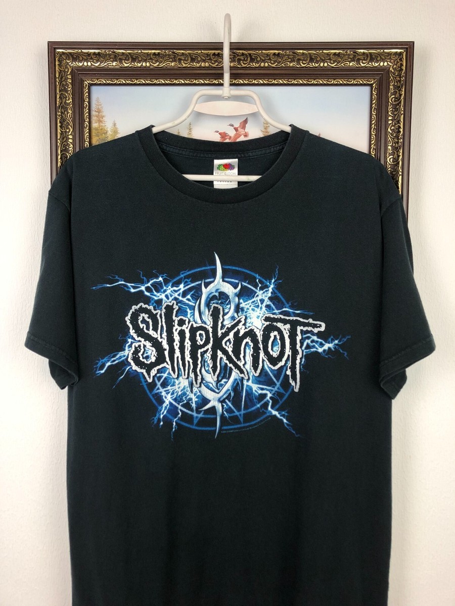 Vintage Slipknot Iowa Band Black Tee Shirt Over Print Mens Rare