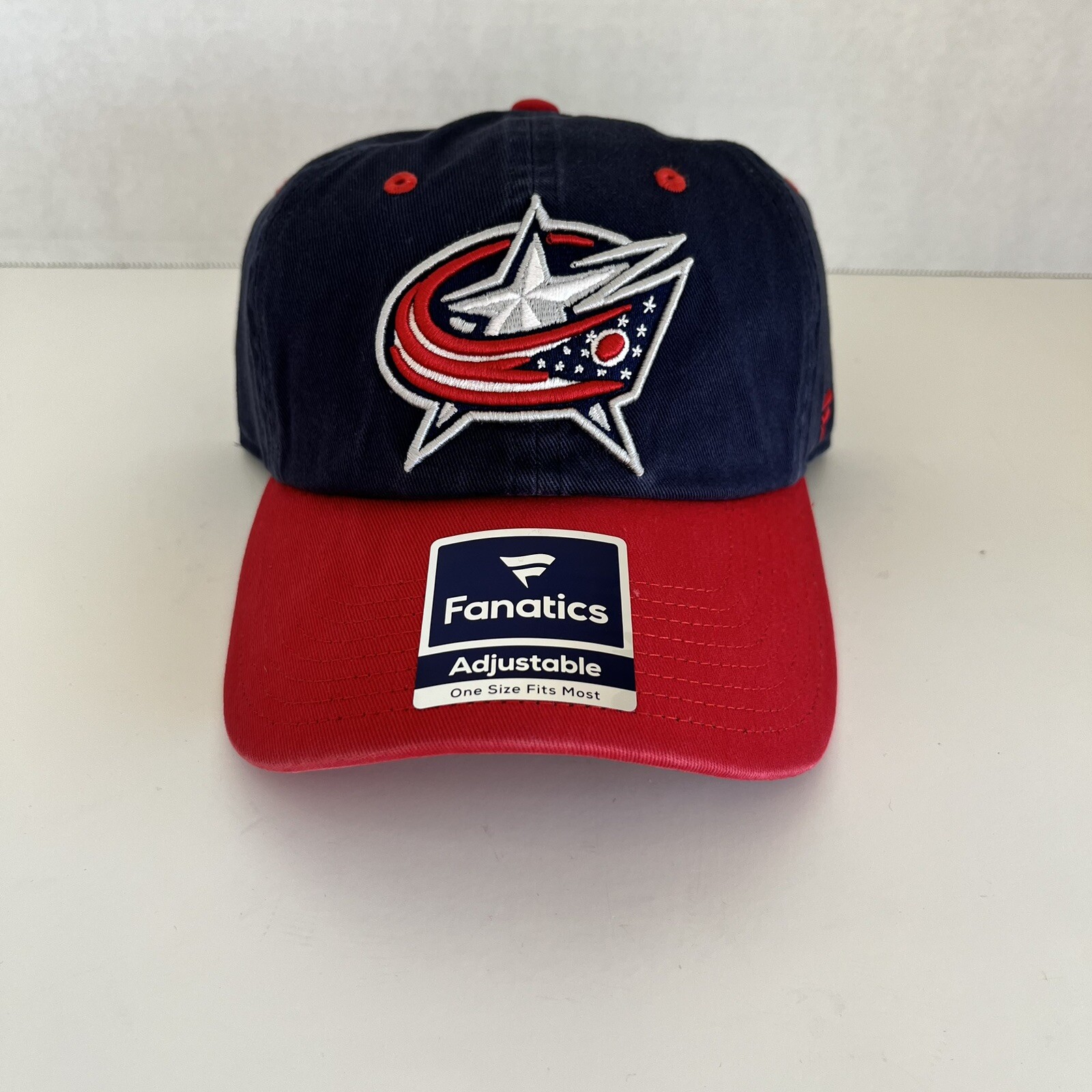 Fanatics Columbus Blue Jackets Cap Adjustable Strap Hat NHL Blue Red OSFM New