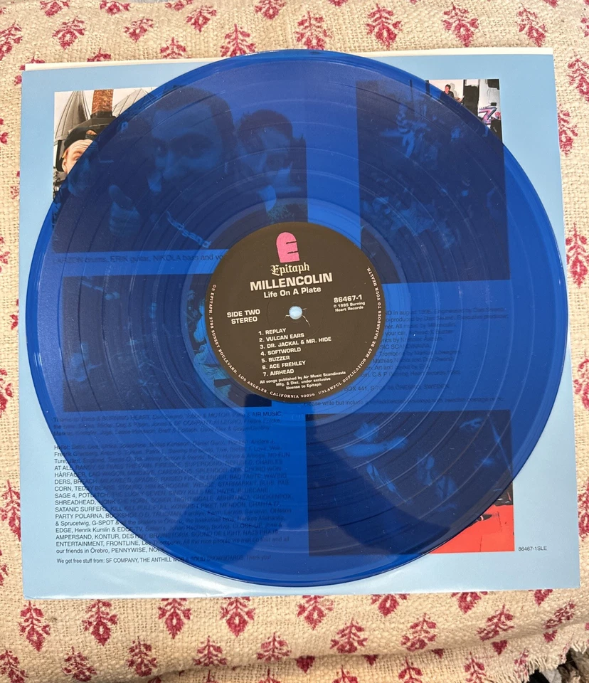 Millencolin - Life on a Plate - Blue Translucent LP NM - Image 3 of 4