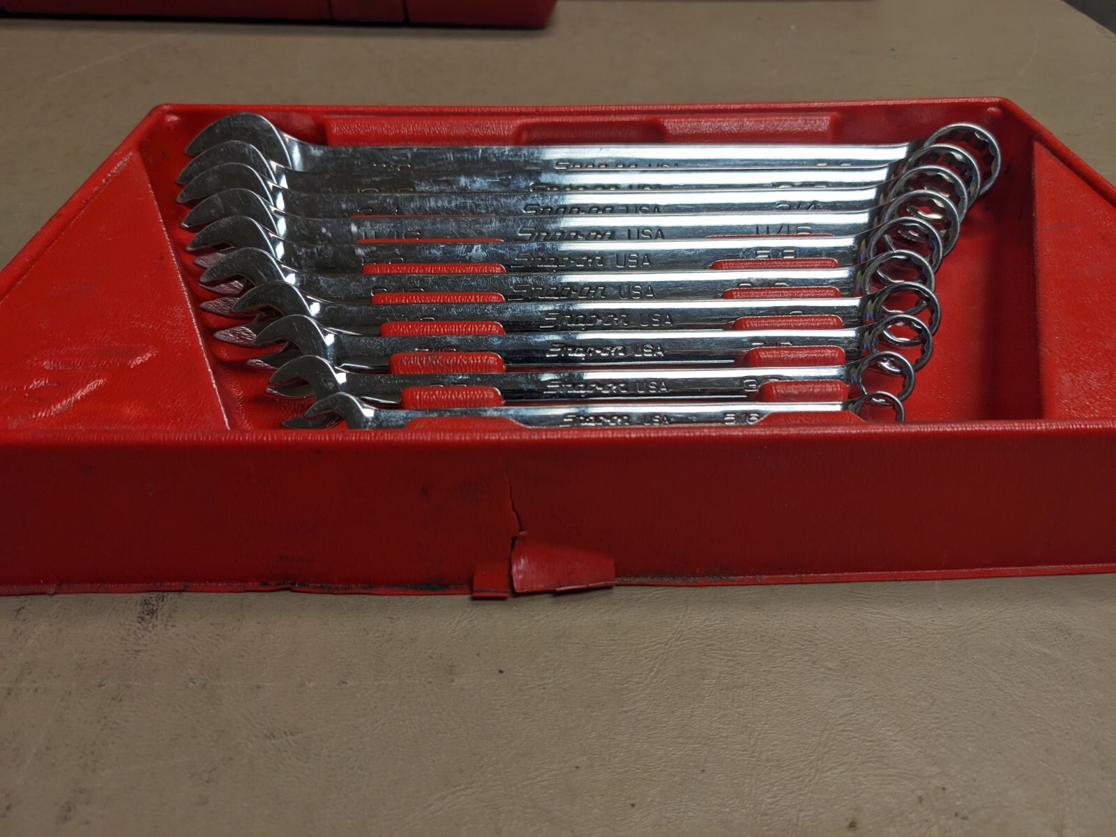 SnapOn SOEX710 10pc 12 Point Flank Drive SAE Combination Wrench Set eBay