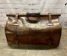 Vintage Gladstone Bag Very Large Straps & Vintage Travel Stickers