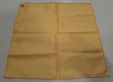 pocket square, yellow, 100 SILK, 12 1/2 x 12 1/2 inch, NEW