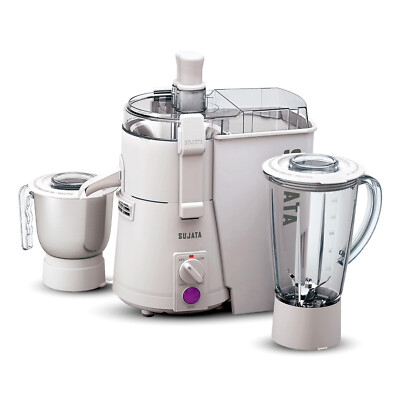 Sujata Powermatic Plus 900W 3 Geschwindigkeit 2 Glas Entsafter Mixer Mühle 230