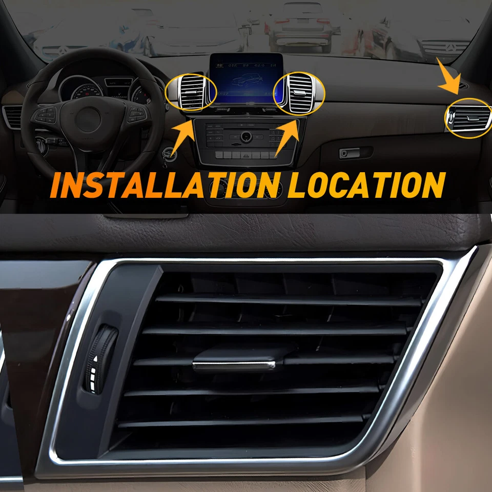 Para Mercedes-Benz GLE550 2016-2018 4X clips de lengüeta de salida de aire de ventilación de aire de ventilación delantera Foto 3 de 4