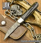 LMK Handmade Twist Damascus Folding Knife Bull Horn Slip Joint Lock Survival
