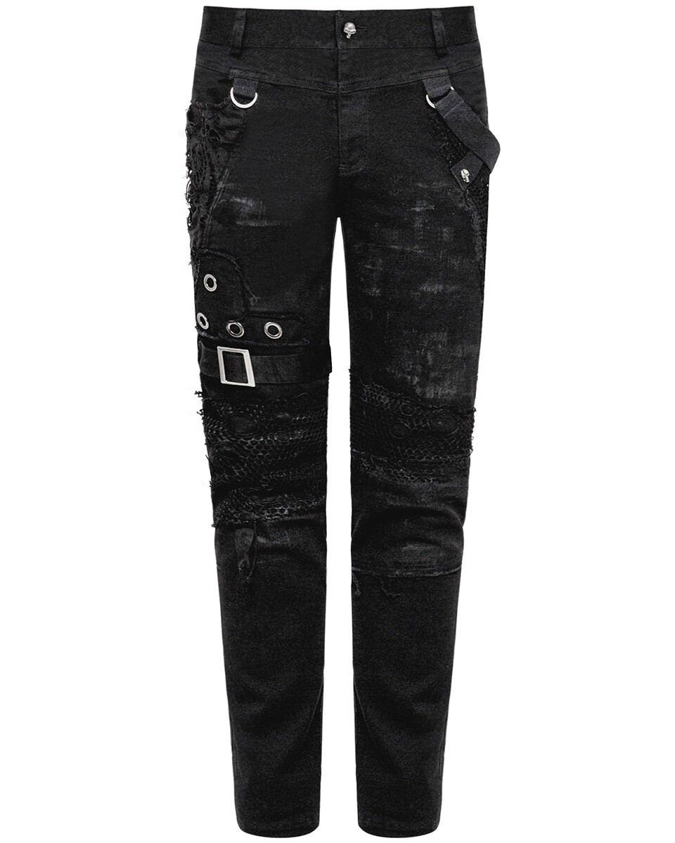 パンツ archive DIESEL crashed black denim pants Men's Relaxed Jeans | Black/Dark grey | Diesel D-Martian