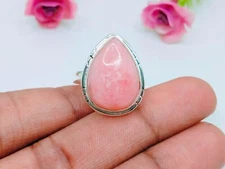 Natural Pink Opal Silver Ring 925 Sterling Silver Handmade Ring Stacking Ring