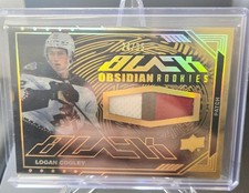LOGAN COOLEY 23-24 Black Obsidian ROOKIE Jersey /35 UD SPx GOLD Utah Mammoth -H