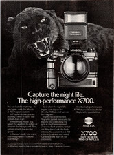 Minolta X-700 Camera Black Panther Vintage 1984 Magazine Ad Photography SLR
