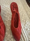 Y2K Joseph Magnin Herbert Levine Red  Paisley Kitten Heel 2001 Sz 6/7 — photo 3