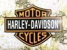 VINTAGE 20x14.5" HARLEY-DAVIDSON MOTORCYCLES GENUINE OIL PORCELAIN GAS SIGN