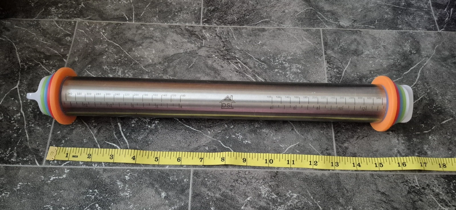 Adjustable Steel Rolling Pin With Thickness Rings , Baking