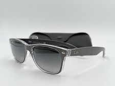 Ray Ban RB2132 6143/71 55mm NEW WAYFARER Gunmetal/Clear; Gray AUTHENTIC ITALY