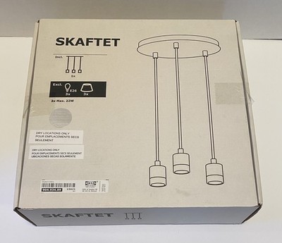 IKEA Skaftet Triple Cord Hanging Ceiling Mount Light Lights NEW Open Box 