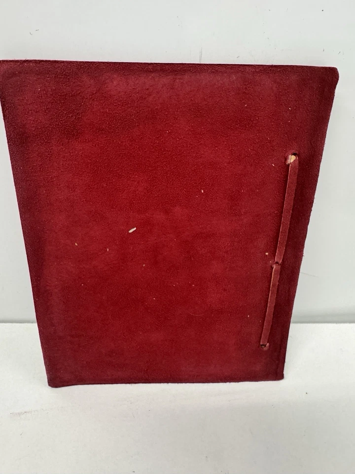O Little Town of Bethlehem by Phillips Brooks (c.1920) Red Suede Christmas Book Foto 2 de 4
