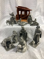 Vintage Hudson Pewter Nativity Figures, Manger Plus Extra Pieces!