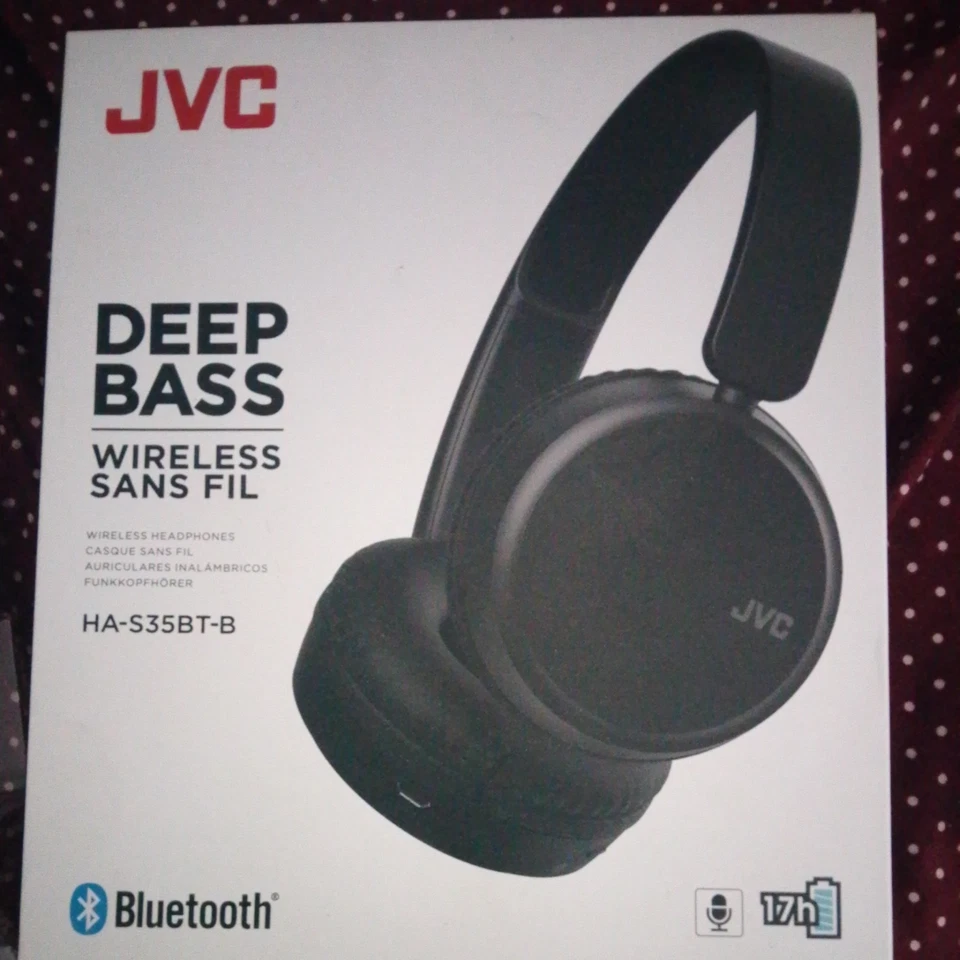 JVC HA-S35BT Wireless Bluetooth On-Ear Deep Bass Headphones - Black - Image 4 of 4