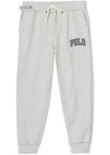 Image of Polo Ralph Lauren RL Logo Fleece Jogger Pants , Gray, Size: L