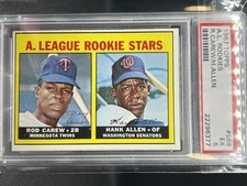 1967 Topps A. League Rookie Stars Rod Carew Hank Allen RS, RC, #569 PSA 5