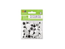 Paste-On Googly Eyes, 10 to 19mm, Black, 80 Per Package