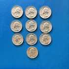 Lot of 10 Silver Washington Quarters 1964