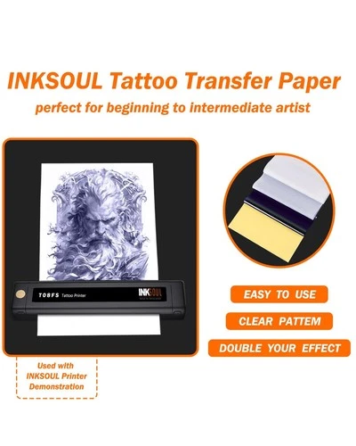 100 Sheets Tattoo Transfer Paper A4 Size 8.27" x 11.81" for Crisp Stencils & Des image 3
