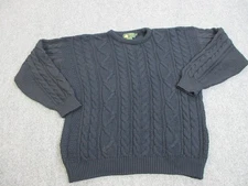 Peregrine Sweater Mens Large Blue Cable Knit Wool Fisherman Crewneck England