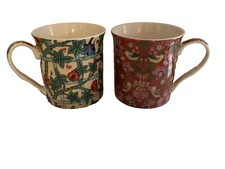 LOT OF  2 WILLIAM MORRIS FINE CHINA CUPS "THE LEONARDO COLLECTION" NWT