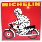 Michelin Motorcycle Tires Vintage Porcelain Enamel Dealership Retro Sign