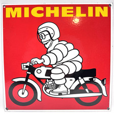 Michelin Motorcycle Tires Vintage Porcelain Enamel Dealership Retro Sign