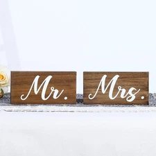 Mr and Mrs Sign, Mr & Mrs Sign for Wedding Table, Freestanding Wooden Wedding...