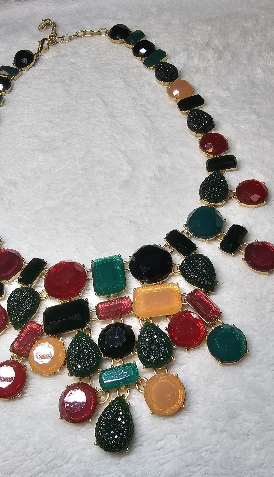 Talbots Multicolor Statement Bib Necklace – Gold … - image 3