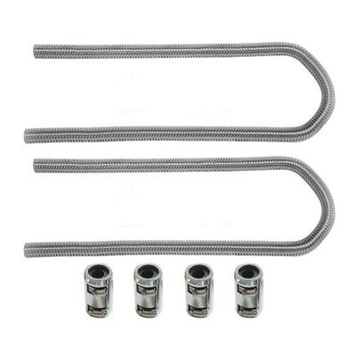 44'' Chrome Stainless Steel Flexible Universal Heater Hose Kit w/Polished Cap