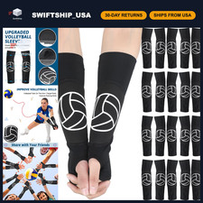 Volleyball Arm Sleeves with Protection Pads Thumb Hole - Forearm Support for H