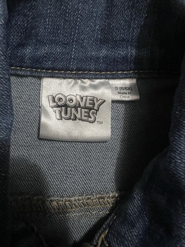 Looney Tunes Tweety Bird Girls Blue Denim Jean Jacket Size S 6/6X Outerwear - Picture 4 of 5