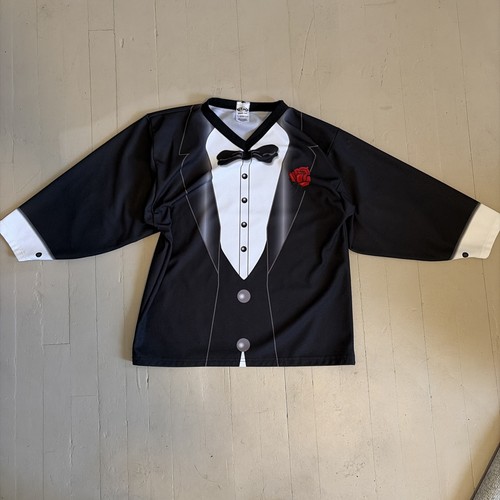 hockey jersey Athletic Knit youth size XL Tuxedo Print Funny