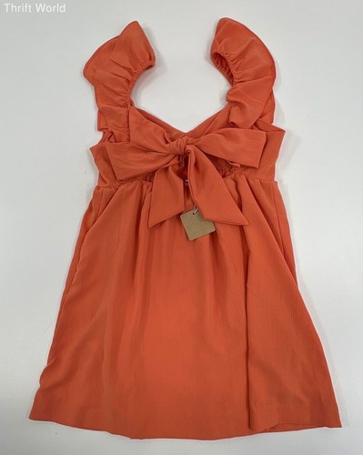 NWT Blu Pepper Dress' Orange Tie Back Women's Medium - Picture 6 of 9